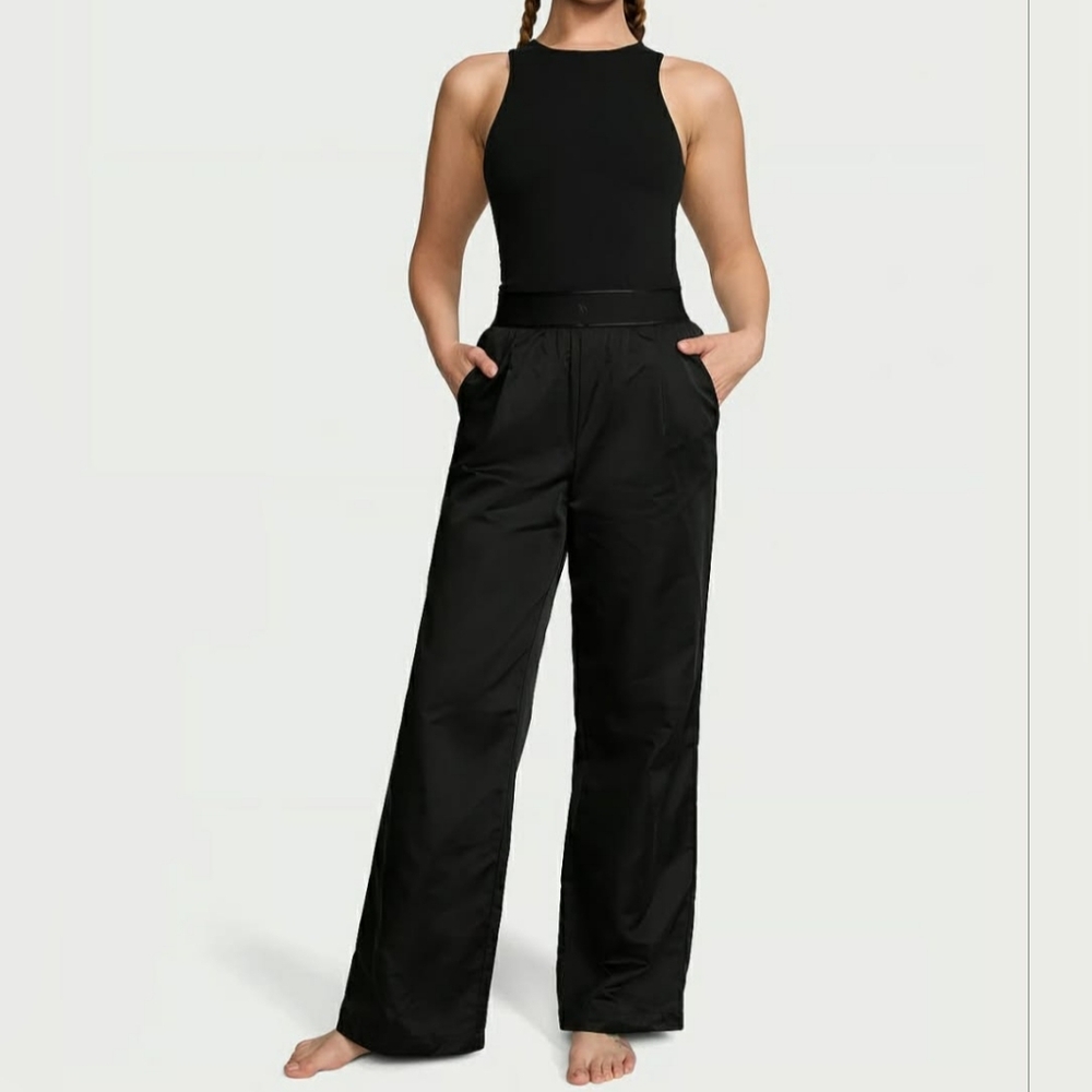 Victoria Secret Women's Black Wide-Leg Pants Jumpsuit